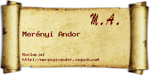 Merényi Andor névjegykártya